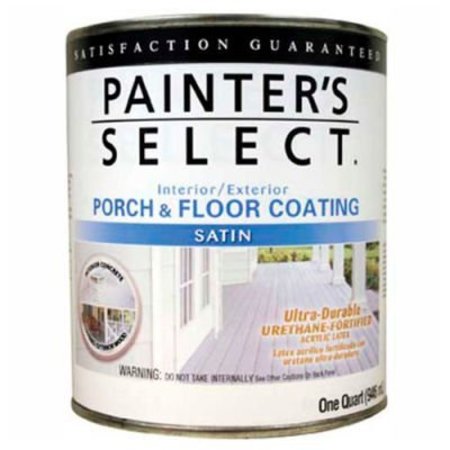 GENERAL PAINT Painter's Select Urethane Fortified Satin Porch & Floor Coating, Light Gray, Quart - 112167